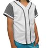 DIGITMON Kids Baseball Jersey Button Down Premium Hip Hop T Shirts Uniform White Grey for 4y Toddlers view 1