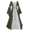 XUNRYAN Renaissance Dress Women Medieval Costume Flare Sleeve Corset Skirt Overskirt Elven Archer Irish Overdress Ball Gown view 1