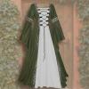 XUNRYAN Renaissance Dress Women Medieval Costume Flare Sleeve Corset Skirt Overskirt Elven Archer Irish Overdress Ball Gown view 2