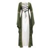 XUNRYAN Renaissance Dress Women Medieval Costume Flare Sleeve Corset Skirt Overskirt Elven Archer Irish Overdress Ball Gown view 4
