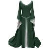 XUNRYAN Renaissance Dress Women Medieval Costume Flare Sleeve Corset Skirt Overskirt Elven Archer Irish Overdress Ball Gown view 1