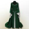 XUNRYAN Renaissance Dress Women Medieval Costume Flare Sleeve Corset Skirt Overskirt Elven Archer Irish Overdress Ball Gown view 2