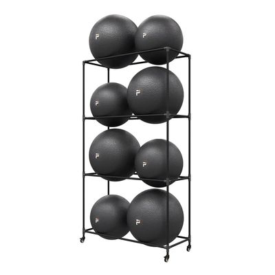 Power Systems Stability Ball Storage Rack  Metal Exercise Ball Rack for Gym & Studio, Freestanding Organizer Holds Up to 8 Stability or Yoga Balls