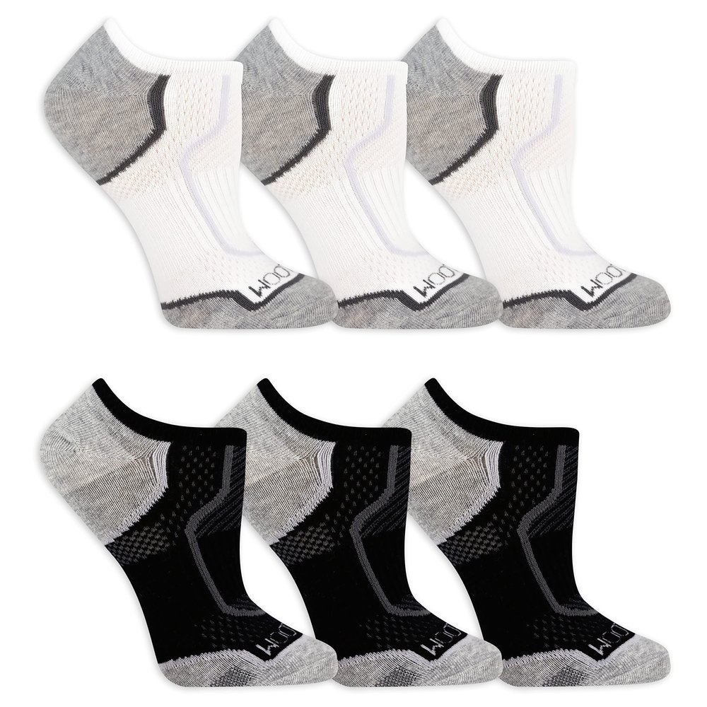 Fruit Of the Loom Women's Lightweight CoolZone No Show Socks (6 Pack), White Assorted, 8-12