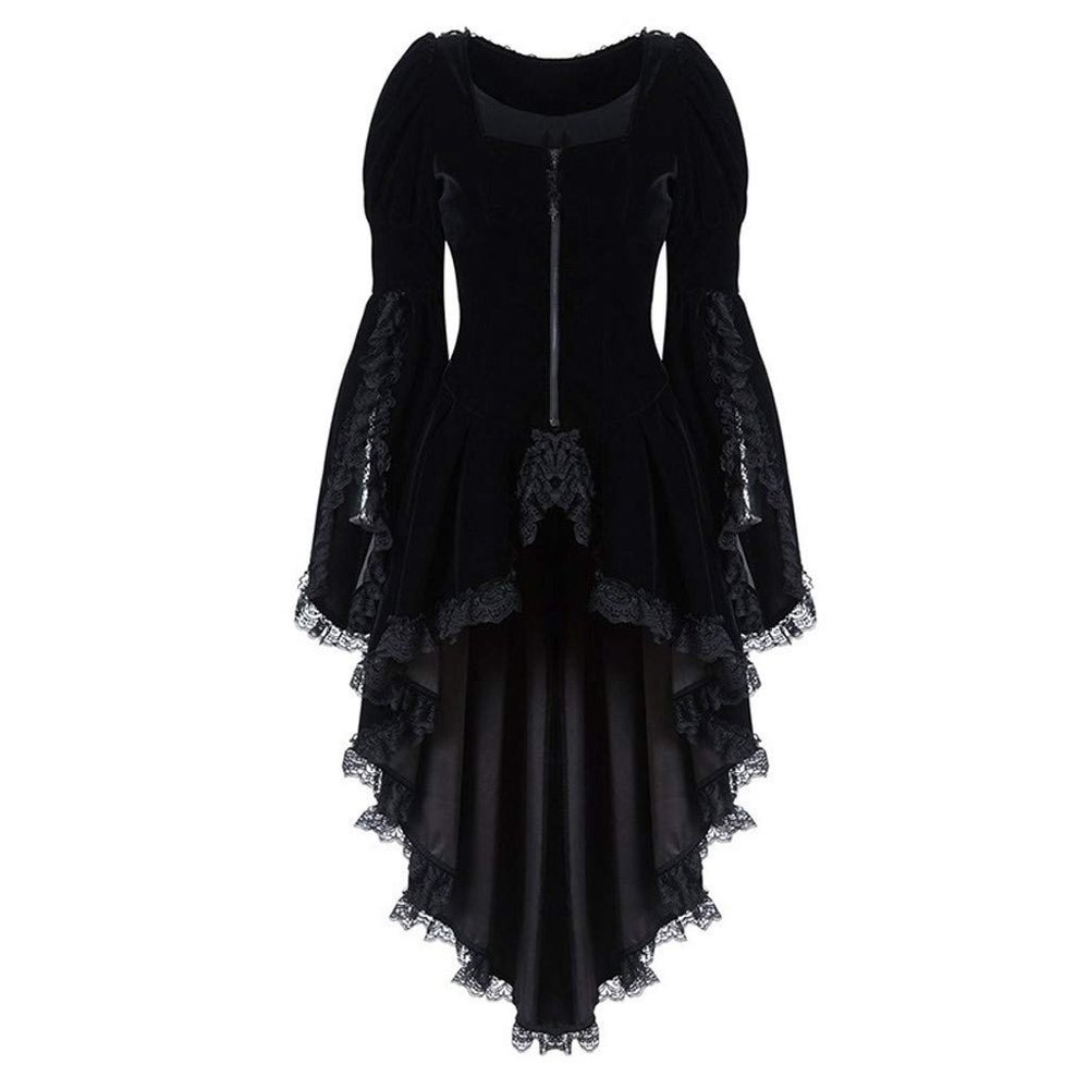 XUNRYAN Renaissance Dress Women Medieval Costume Flare Sleeve Corset Skirt Overskirt Elven Archer Irish Overdress Ball Gown