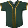 DIGITMON Kids Baseball Jersey Button Down Premium Hip Hop T Shirts Uniform ForestGreen Gold for 8y Toddlers view 2