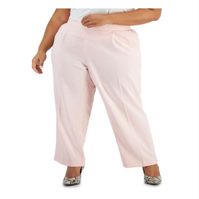 bar III Womens Plus High Rise Work Wear Trouser Pants Pink 2X