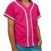 DIGITMON Kids Baseball Jersey Button Down Premium Hip Hop T Shirts Uniform Hotpink White for 14y Teenagers view 1