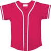 DIGITMON Kids Baseball Jersey Button Down Premium Hip Hop T Shirts Uniform Hotpink White for 14y Teenagers view 3