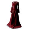 XUNRYAN Renaissance Dress Women Medieval Costume Flare Sleeve Corset Skirt Overskirt Elven Archer Irish Overdress Ball Gown view 3