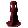 XUNRYAN Renaissance Dress Women Medieval Costume Flare Sleeve Corset Skirt Overskirt Elven Archer Irish Overdress Ball Gown view 4