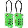 Forge TSA Approved Luggage Locks, Re-settable Combination with Alloy Body(Green 2 Locks) view 1