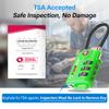 Forge TSA Approved Luggage Locks, Re-settable Combination with Alloy Body(Green 2 Locks) view 2