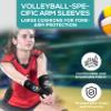 HiRui Volleyball Arm Guards Arm Sleeves, Passing Forearm Sleeves with Protection Pads and Thumb Hole for Kids Youth Women Men (Black, Large) view 2