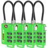 TSA Approved Cable Luggage Locks, Re-settable Combination with Alloy Body (Green 4 Locks) view 1