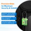 TSA Approved Cable Luggage Locks, Re-settable Combination with Alloy Body (Green 4 Locks) view 4