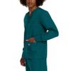 Landau Scrub Zone Unisex Relaxed Fit 2-Pocket Snap-Front Scrub Jacket 75231 Caribbean LGE view 2
