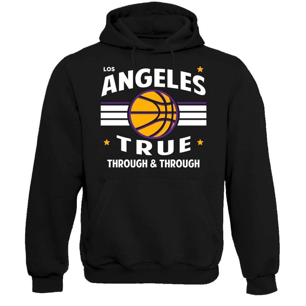 Xtreme Apparrel Los Angeles Basketball Retro Team Men's Fan Hoodie Sweatshirt (Black Hoodie, 3XL)