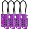 Forge TSA Approved Luggage Locks, Re-settable Combination with Alloy Body (Dark Purple 4 Locks) view 1