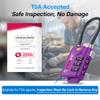 Forge TSA Approved Luggage Locks, Re-settable Combination with Alloy Body (Dark Purple 4 Locks) view 2