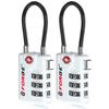 Forge TSA Approved Cable Luggage Locks, Re-settable Combination with Alloy Body(White 2 Locks) view 1