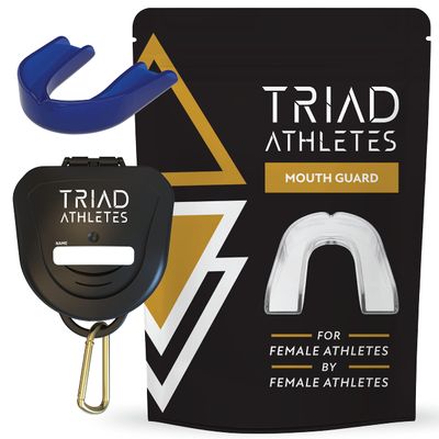 Triad Athletes Sports Mouth Guard for Female Athletes, 1 Pack (Royal Navy) Custom Fit, Protection for Youth, with Ventilated Case