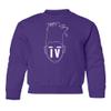 Lonnie IV Los Angeles Basketball Player Hairstyle Youth Crewneck Sweatshirt (Purple, Youth Large) view 1