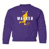 Air Walker Los Angeles Basketball Player Sports Fans Youth Crewneck Sweatshirt (Purple, Youth Medium) view 1