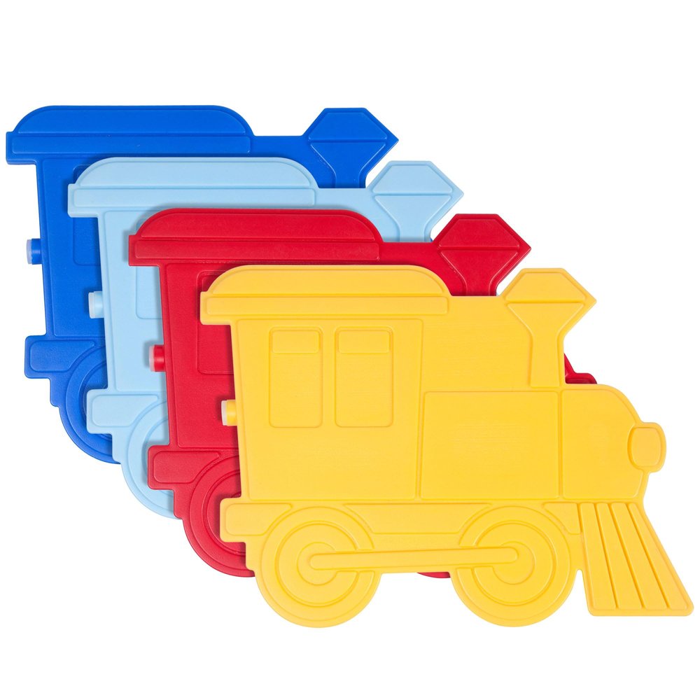 Wildkin Kids Ice Packs (4 Pack) Slim, Reusable, Keeps Lunch Cool for School/Travel - Train