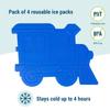 Wildkin Kids Ice Packs (4 Pack)  Slim, Reusable, Keeps Lunch Cool for School/Travel - Train view 4