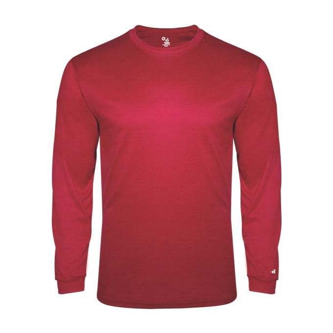 Badger Sports Tri-Blend L/S Youth Tee - S - RDHT