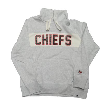 47 Kansas City Chiefs Grey Gibson Pullover Hoodie - NFL Long Sleeve Fashion Pullover Hood (Large)
