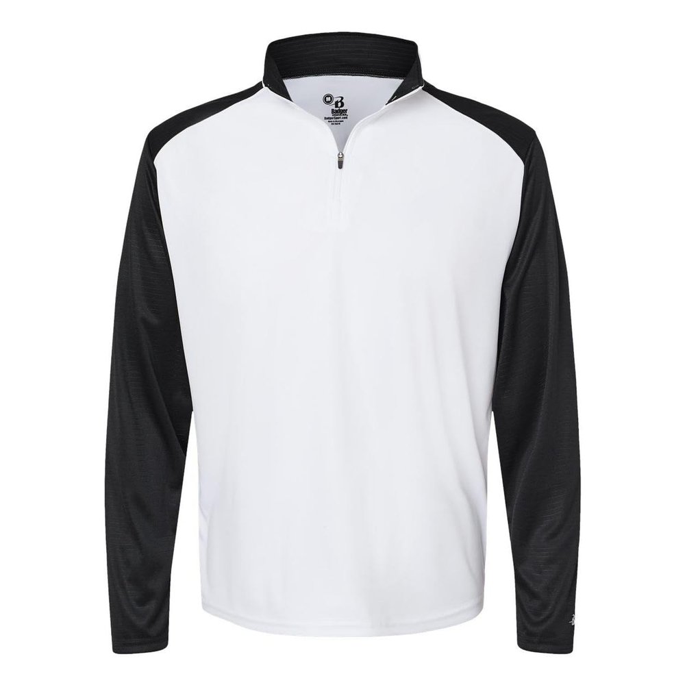 Badger Sports Breakout 1/4 Zip - 2XL - WH/BK