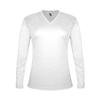 Badger Sports Tri-Blend Ladies' V-Neck L/S T - 2XL - WH view 1