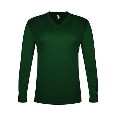 Badger Sports Tri-Blend Ladies' V-Neck L/S T - M - FS