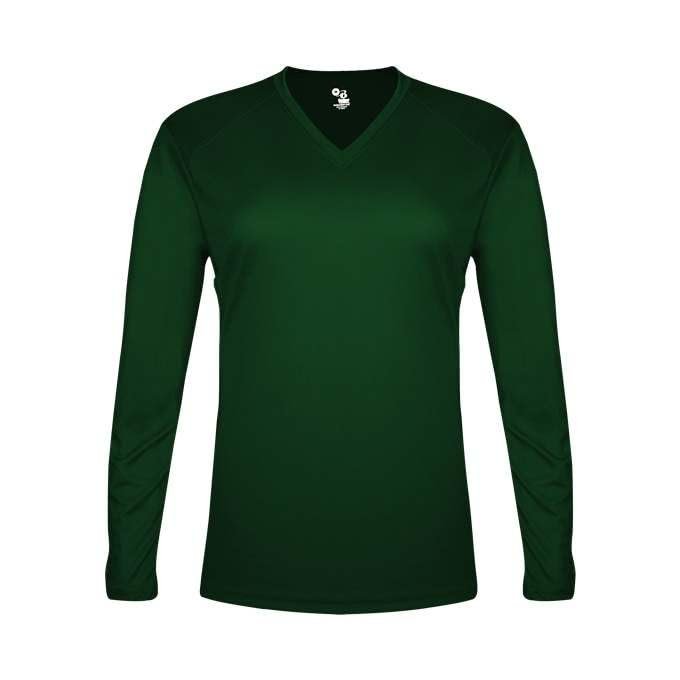 Badger Sports Tri-Blend Ladies' V-Neck L/S T - M - FS