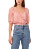 1.STATE Womens Surplice Ruffled Pullover Top Pink L view 2