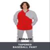 Alleson Athletic Adult Crush Tapered Pant (Style 657CTP), White, L view 2