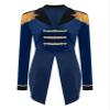 Hularka Women's Chrismas Fancy Circus Ringmaster Costume Stand Collar Tassel Jacket Ringleader Costume Cosplay Tailcoat_NavyBlue XX-Large view 1