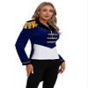 Hularka Women's Chrismas Fancy Circus Ringmaster Costume Stand Collar Tassel Jacket Ringleader Costume Cosplay Tailcoat_NavyBlue XX-Large view 4