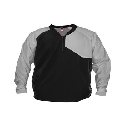 Alleson Athletic Adult Field Batters Jacket (Style 3JLS21A), Black/Grey, S