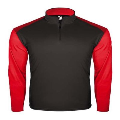 Badger Sports Breakout Youth 1/4 Zip - M - BK/RD