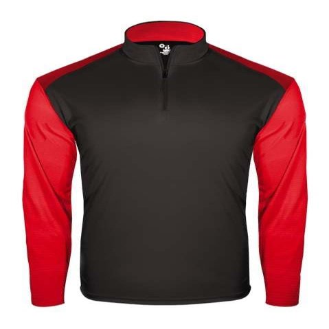Badger Sports Breakout Youth 1/4 Zip - M - BK/RD