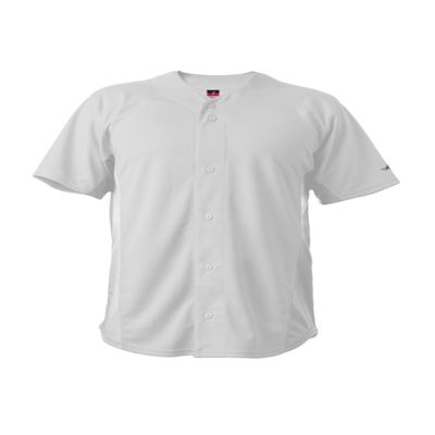 Alleson Athletic Mens Standard Crush Full Button Baseball Jersey, White/White, Small