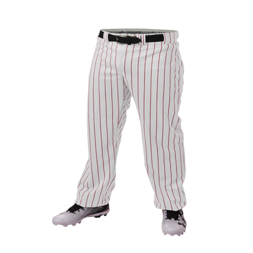 Alleson Ahtletic Badger Sports 655WPN - Crush Pinstripe Pant - L - WH/RD White/Red
