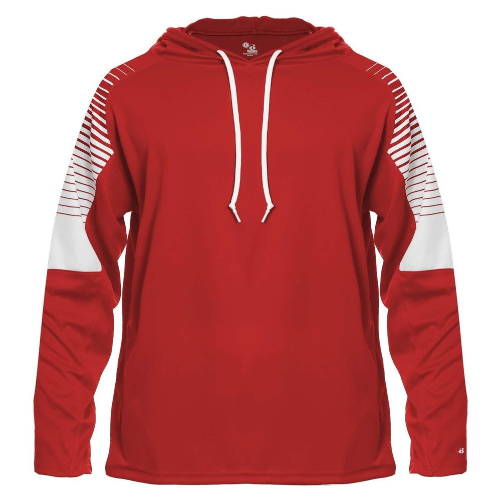 Badger Sports Lineup Hood Tee - 4XL - RD/RDLN