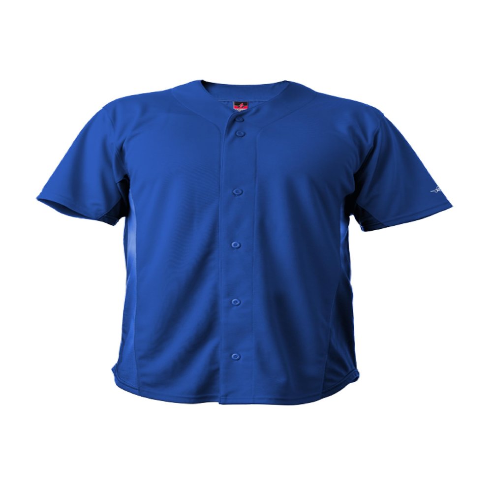 Alleson Athletic Mens Standard Crush Full Button Baseball Jersey, Royal/Royal, Large
