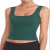 Porvike Crop Tops for Women Workout Tank Top Cropped Sleeveless Shirts Square Neck Tanks Basic Gym Exercise Clothes 3 Pack Coral/Beige/Emerald Green S view 2