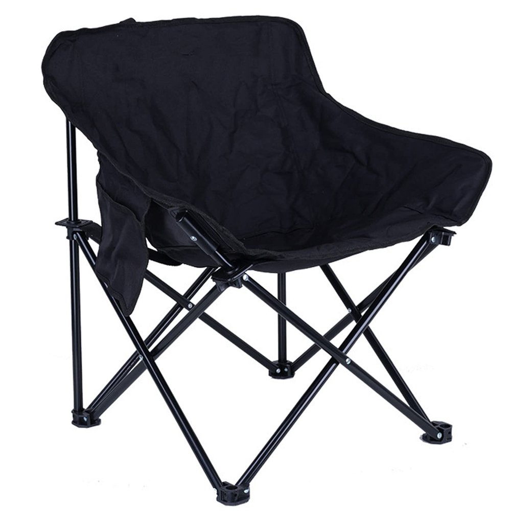 HUHJYUGE Ultralight Folding Camping Moon Chair, Portable Camping Folding Chair, Durable 600D Oxford Fabric, Stable Triangular Frame, with Side Pocket, Convenient Storage (B)