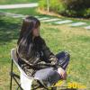 HUHJYUGE Ultralight Folding Camping Moon Chair, Portable Camping Folding Chair, Durable 600D Oxford Fabric, Stable Triangular Frame, with Side Pocket, Convenient Storage (B) view 4